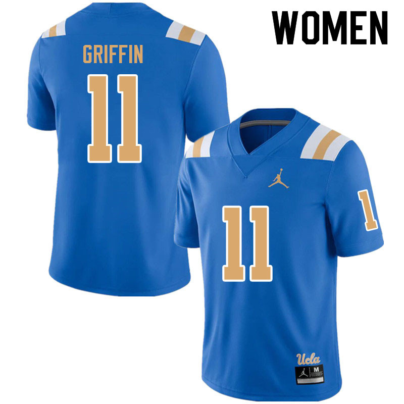 Jordan Brand Women #11 Chase Griffin UCLA Bruins College Football Jerseys Sale-Blue - Click Image to Close